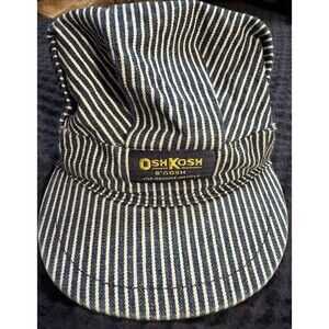 Vtg Oshkosh B'Gosh Hat Railroad Engineer Stripe Train Conductor infant